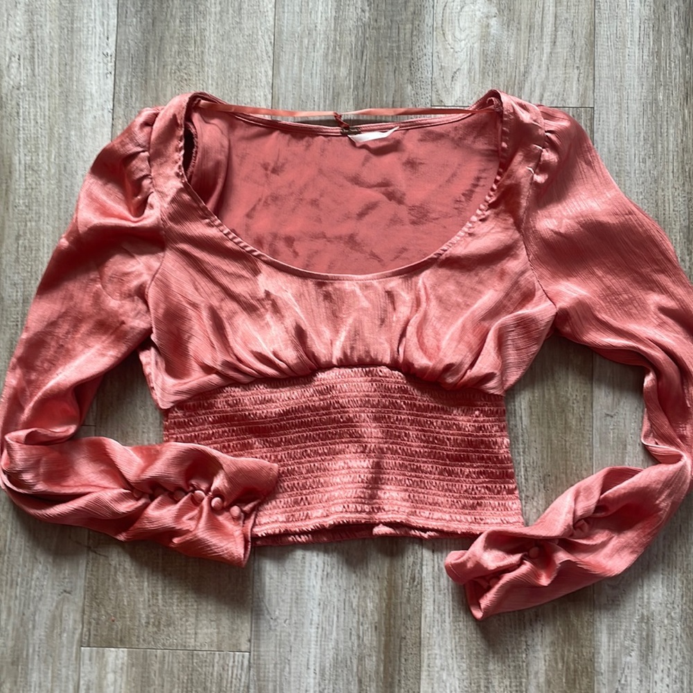 Free people peach shirt